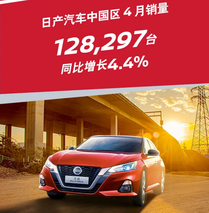同比增长45.9% 日产汽车公布中国区1-4月销量数据